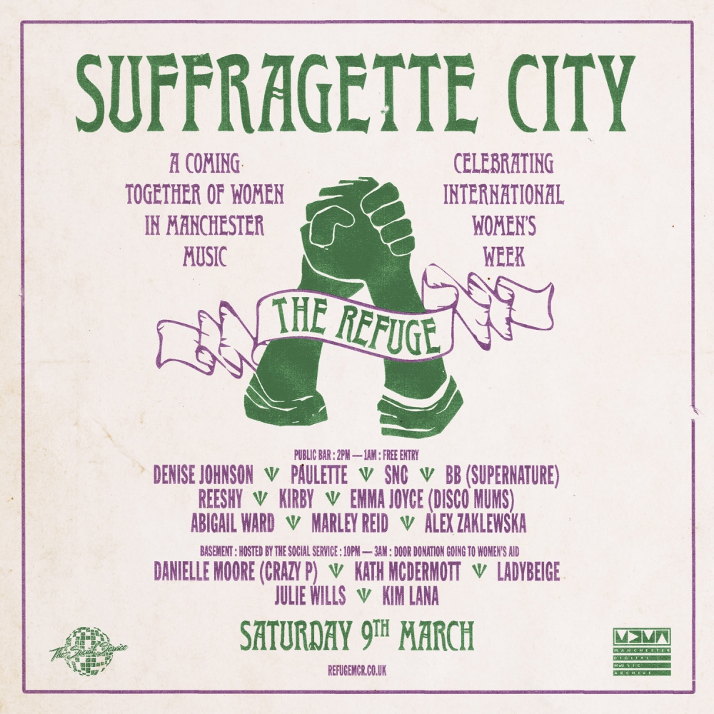 Suffragette City, times and line-up